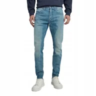 Spodnie męskie - G STAR RAW JEANSY MĘSKIE RURKI NIEBIESKIE PRZETARCIA BAWEŁNA 31/32 6CA - miniaturka - grafika 1