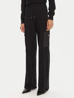 Spodnie sportowe damskie - Liu Jo Sport Spodnie dzianinowe TF5041 MS75L Czarny Regular Fit - miniaturka - grafika 1