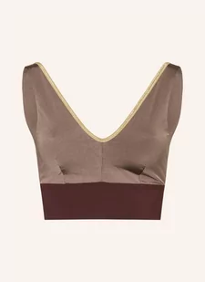 Mymarini Góra Od Bikini Bustier Shine, Model Dwustronny Z Błyszczącą Przędzą braun - Stroje kąpielowe - miniaturka - grafika 1
