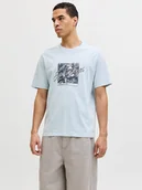 Koszulki męskie - Jack & Jones Koszulka "Honolulu" w kolorze błękitnym - miniaturka - grafika 1