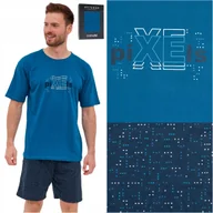 Piżamy damskie - Piżama męska bawełniana krótki rękaw CORNETTE 326/274 Pixels M - miniaturka - grafika 1