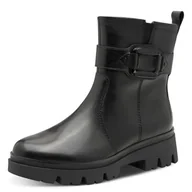Kozaki damskie - TAMARIS Damskie buty Comfort Boot Flat Półdługie kozaki, Black Nappa, 42 EU, Czarna papka, 42 EU - miniaturka - grafika 1