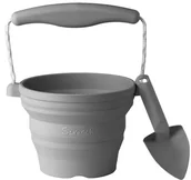 Zabawki AGD - Funkit World Funkit world - Silikonowe Wiaderko z Łopatką Scrunch  -  Ciemny Szary - miniaturka - grafika 1