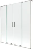 Parawany nawannowe - Mexen Velar L Duo parawan nawannowy 2-skrzydłowy rozsuwany 140 x 150 cm, transparent, nikiel szczotkowany - 896-140-003-02-97 - miniaturka - grafika 1