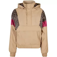 Kurtki damskie - Urban Classics Kurtka damska AOP Mixed Pull Over, Beżowy union/Darkleo/w., M - miniaturka - grafika 1