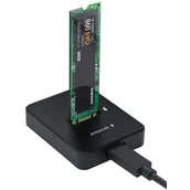 Stacje dokujące i replikatory portów - STACJA DOKUJĄCA DO DYSKÓW M.2 SATA I NVME SSD CZARNA - miniaturka - grafika 1