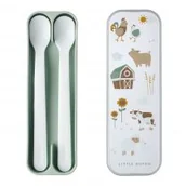 Sztućce dla dzieci - Mepal Łyżki do karmienia Mio Little Farm 108032065399 2 szt. - miniaturka - grafika 1