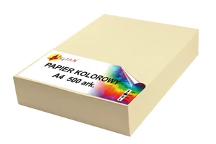 Papier kolorowy A4 100g kremowy 500 arkuszy - Szkolne artykuły papiernicze - miniaturka - grafika 1