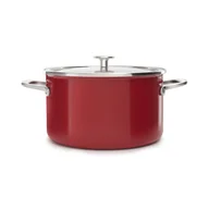 Garnki - Garnek emaliowany z pokrywką 6L - czerwony / KitchenAid - miniaturka - grafika 1