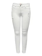 Spodnie damskie - ONLY Dżinsy damskie skinny fit ONLWauw Mid Destroyed, biały, (XS) W / 30L - miniaturka - grafika 1