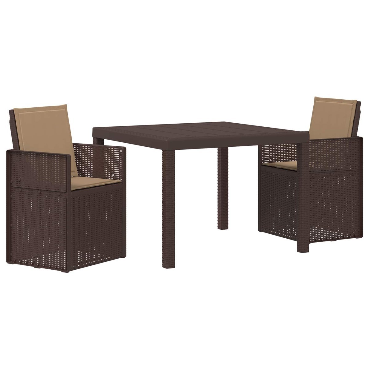 vidaXL Zestaw do jadalni w ogrodzie 3 pcs Brązowy i taupe PP