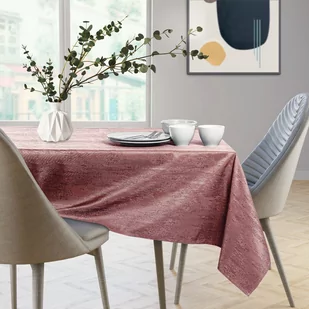 Obrus Vesta Różowy Tłoczony Nowoczesny 110x180 owal AmeliaHome - TCLOTH/AH/VESTA/HMD/OLDROSE/O110X180 - Obrusy i serwetki - miniaturka - grafika 3