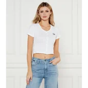 Bluzki damskie - Guess Jeans Bluzka SNAP EMBRO | Cropped Fit - miniaturka - grafika 1