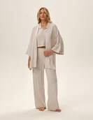 Bielizna nocna - Szlafrok damski Jen - beżowy M - miniaturka - grafika 1