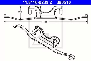 ATE ZESTAW INSTALACYJNY KLOCKA HAMULCOWEGO 11.8116-0239.2 BMW E39 520I 00-04 - Układ hamulcowy - akcesoria - miniaturka - grafika 1