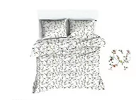 Pościel - Extrapościel Pościel bawełniana 180x200 1682E biała kwiatuszki żółte czerwone 1126N - miniaturka - grafika 1