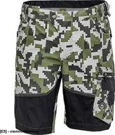 Odzież robocza - CERVA NEURUM CAMOUFLAGE szorty - męskie szorty robocze, 6 kieszeni, elastyczny materiał Trifibetex z nadrukiem moro, odblaski - ciemnooliwkowy 64 - miniaturka - grafika 1