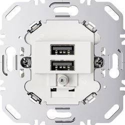 Hager Polo Berker one.platform Mechanizm gniazda USB ładowania 3.0 A 230 V biały mat - Gniazdka elektryczne - miniaturka - grafika 1