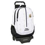 Plecaki szkolne i tornistry - safta Unisex plecak szkolny dla dzieci z wózkiem Real Madrid 1. Wyposażenie 22/23, 330 x 150 x 430 mm, czarny, biały, Estándar, czarny i biały, Standard - miniaturka - grafika 1