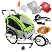 Przyczepki rowerowe - Artnico Przyczepka rowerowa Artnico 3w1 amortyzowana Zielony - miniaturka - grafika 1