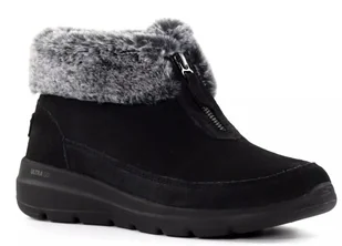SKECHERS ŚNIEGOWCE OCIEPLANE CZARNE NA ZAMEK ZE SKÓRĄ 38 JJA - Śniegowce damskie - miniaturka - grafika 1
