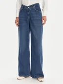 Spodnie damskie - Rinascimento Jeansy CFC0125151003 Niebieski Wide Leg - miniaturka - grafika 1