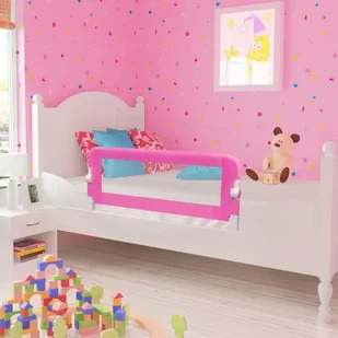 vidaXL vidaXL Barierka ochronna do łóżeczka 102 x 42 cm różowa - Zabezpieczenia dla dzieci - miniaturka - grafika 1