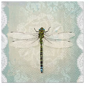 Serwetki Romantyczna ważka 33x33cm 20szt - PAW - Folia, papier śniadaniowy, serwetki - miniaturka - grafika 1