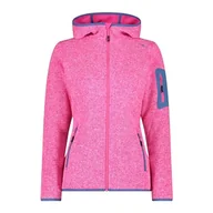 Kurtki damskie - CMP - Damska kurtka Knit-Tech ze stałym kapturem, Fuxia-Provence, 50 - miniaturka - grafika 1