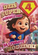 Kartki okolicznościowe i zaproszenia - Karnet Urodziny 4 dziewczynka - Superbohaterka - artykuł papierniczy - miniaturka - grafika 1