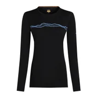 Koszulki i topy damskie - Koszulka damska Icebreaker Merino 200 Oasis LS Crewe Mountain Pulse Black L - miniaturka - grafika 1