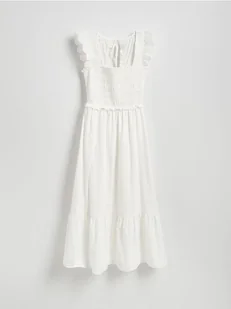 Reserved - Sukienka midi - złamana biel - Sukienki - miniaturka - grafika 1