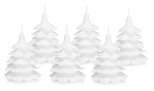 6 x świeczki świąteczne choinka 10 cm biała - Świece - miniaturka - grafika 1