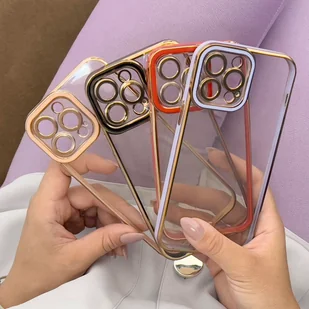 Fashion Case etui do iPhone 12 Pro żelowy pokrowiec ze złotą ramką fioletowy - Etui i futerały do telefonów - miniaturka - grafika 6