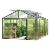Szklarnie ogrodowe - GFP szklarnia Asteria 25 Premium 311x534 cm - grube panele poliwęglanowe ok. 16 mm - kolor: aluminium naturalne - miniaturka - grafika 1
