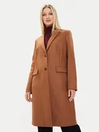 Płaszcze damskie - Tommy Hilfiger Płaszcz wełniany WW0WW39753 Brązowy Regular Fit - miniaturka - grafika 1