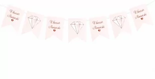 Baner na wieczór panieński Diament różowy - 250 cm - 1 szt. - Wieczór panieński i kawalerski - miniaturka - grafika 1