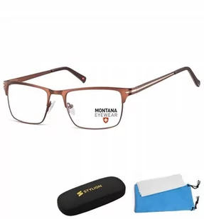 Montana Oprawki korekcyjne okulary optyczne prostokątne flex MM604E brązowy + złoty - Okulary korekcyjne, oprawki, szkła - miniaturka - grafika 1