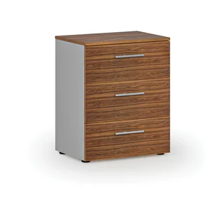 Komoda biurowa do stołu PRIMO GRAY, 740 x 600 x 420 mm, szary/orzech - Szafki biurowe - miniaturka - grafika 1