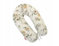 Poduszki do karmienia - Poduszka ciążowa Longer dla kobiet w ciąży do spania - clematis on beige - miniaturka - grafika 1