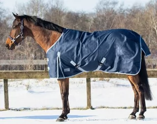 Derka padokowa 100g 600D - QHP - dark blue - Derki dla konia - miniaturka - grafika 1
