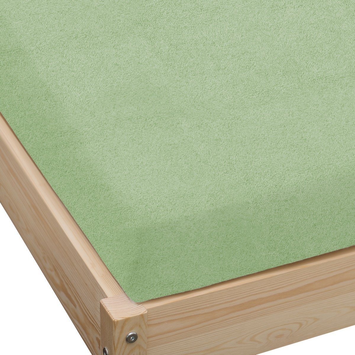 Prześcieradło frotte z gumką 120x200 szałwiowe GRUBE