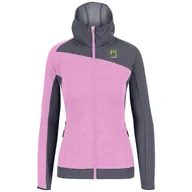 Bluzy sportowe damskie - Bluza damska Karpos Averau W Full-Zip Hoodie Fleece Rozmiar: S / Kolor: szary/różówy - miniaturka - grafika 1