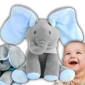 Lalki dla dziewczynek - INTERAKTYWNY SŁONIK AKUKU SŁOŃ MASKOTKA MÓWI GRA NIEBIESKI - miniaturka - grafika 1