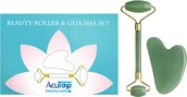 Akcesoria medycyny naturalnej - Zestaw z awenturynu w eleganckim etui - roller + płytka Gua Sha do pielęgnacji twarzy i szyi - Beauty Roller & Gua Sha Set (Nature A46008) - miniaturka - grafika 1
