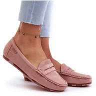 Mokasyny damskie - Mokasyny Damskie Eko Zamszowe Big Star NN274928 Memory Foam System Różowe - miniaturka - grafika 1