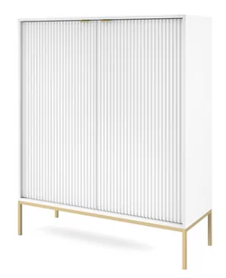 Komoda Nova K104 Złoty / Biała - Inne meble do salonu - miniaturka - grafika 1