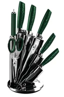 Noże - Zielony komplet noży na obracanym stojaku W5-F55 - miniaturka - grafika 1