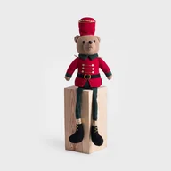 Ozdoby bożonarodzeniowe - HOMLA GNOME GUSTI Skrzat miś nutcracker w czerwonym ubranku teleskopowe nogi 46 cm - miniaturka - grafika 1