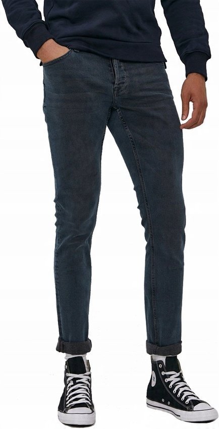 SPODNIE MĘSKIE ONLY & SONS BAWEŁNA SLIM GREY DENIM SZARE ROZMIAR 32/32